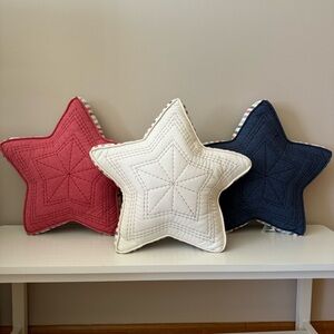 Cupcakes & Cashmere USA Red/White/Blue Star Shaped Throw Pillows